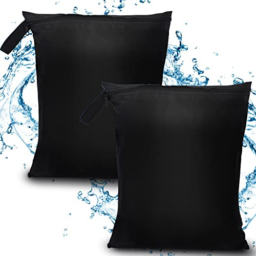 2 borse da viaggio impermeabili 40 x 50 cm, con cerniera, per vestiti, scarpe e cosmetici, colore nero