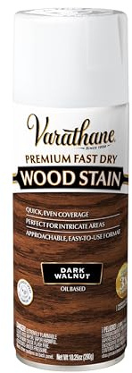 Varathane Premium Fast Dry Wood Stain Spray | 1 Hour Dry Time | 1 Coat Color | Interior Wood Stain | Furniture, Cabinets, Doors, Trim | 10.25 oz | Dark Walnut