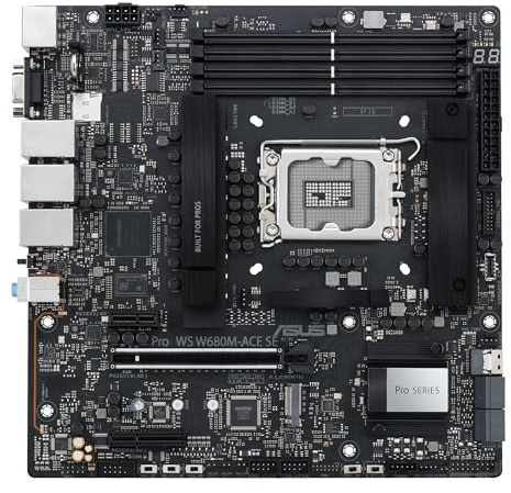 ASUS PRO WS W680M-ACE SE, Scheda Madre Intel Micro ATX, Slot DDR5, Nera | LGA 1700, 8 SATA 6Gb/s, 2 slot M.2, 2 Ethernet Intel 1Gb/s, DisplayPort, HDMI, USB 3.2 Gen 2 e Type-C