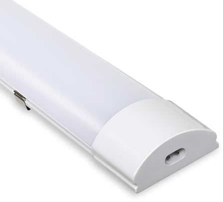 Sonnewelt LED Feuchtraumleuchte 60 cm 18W, IP65 Wannenleuchte | 4000K Neutralweiß, IP65 wasserfest, komplette Wannenleuchte für Garage, Keller, Büro und Warenhaus.