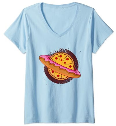 Donut Pizza Doughnut Glazed Maker Lover Donut V-Neck T-Shirt