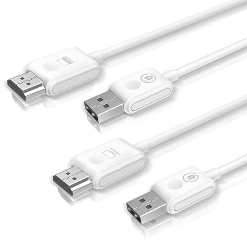 Compact Mate HDMI to HDMI Wireless Transmitter and Receiver Kit, Plug and Play, 1080P 60fps Video Audio Projecting for PC, Laptop, Camera to HDTV and Projector, Screen Mirror