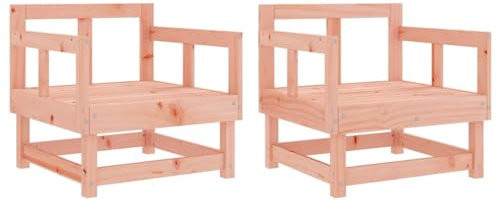 vidaXL Gartenstuhl 2 STK., Modular Gartenmöbel Lounge, Holzstuhl Stuhl für Garten Terrasse Balkon, Gartensessel Balkonstuhl, Massivholz Douglasie