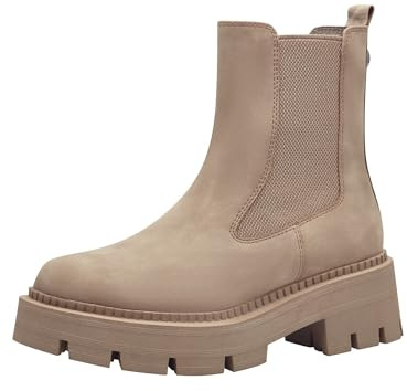 Tamaris platåstövletter för kvinnor, stövletter, TOUCHit-fotbädd, Kamel, 38 EU