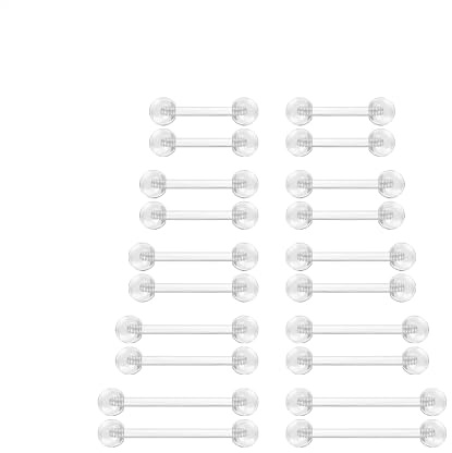 6ixGosh 14 G transparentes Bioflex-Piercing, flexibel, Acryl, gerade, Körperpiercing, Schmuck, Zungenringe, Barbells, Brustwarzenring, Halter, Piercing für Arbeit, Schwangerschaft, MRT, Chirurgie und