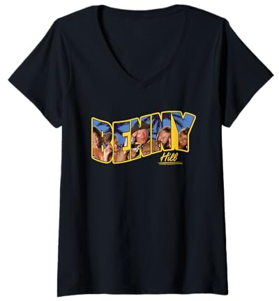 Women's Hill's Angels Tropical Beach Text V-Neck T-Shirt