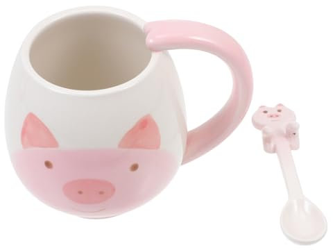 Zerodeko Kaffeebecher Mit Löffel Wasser Tasse Keramik Praktische Kaffeetassen Für Heimgebrauch Heimbecher Kreative Tassen