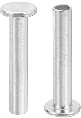 QUARKZMAN 100 Stück Halbhohlnieten, 5mm x 28mm Aluminium Flachkopf Halbhohle Nieten für Industrie Haushaltsreparatur Befestigung, Silber