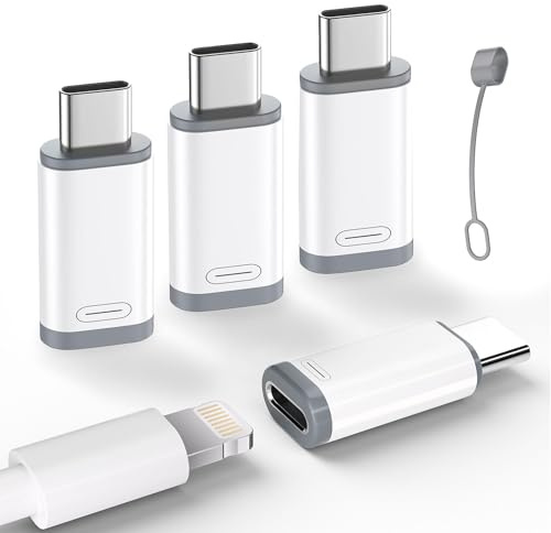 4 Pack Lightning to USB C Charge Adapter for iPhone 15/16/17 Pro Max/Plus S24 Support Charging & Data Transfer,Type C Charger Connector Cable-NOT Support Audio/OTG/Headphone/Earbud/Apple -Pencil
