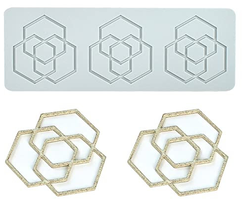 Molde de Silicona para repostería, Manualidades, decoración de Tartas, Resina, jabón, decoración de Dulces, Pasta de azúcar, Chocolate, 3 Agujeros, Hexagonal