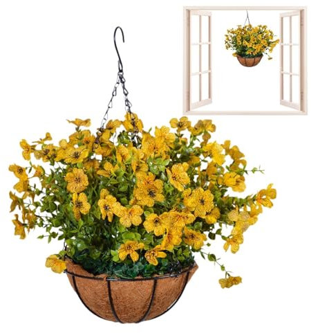Flores Artificiales Colgantes, Planta Colgante de Flores Falsas