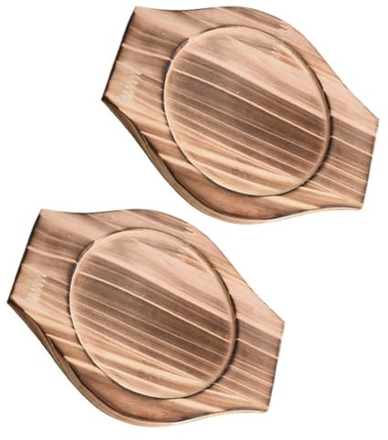 PRETYZOOM Tapete De Madera Cuenco De Piedra 2pcs para Ollas y Cacerolas Resistente Al Desgaste Multifunción Accesorio De Cocina