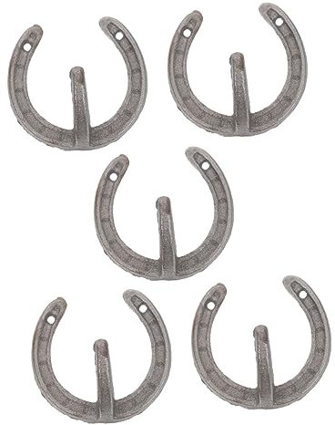 VINTORKY 5stücke Teiliges Gusseisen Hufeisen Haken Robuste Vintage Wandaufhänger Für Jacken Schlüssel Küche Bad Multifunktionale Wandaufbewahrung Langlebige Eisenhaken Zur Raumorganisation