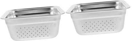 HEMOTON 2 Pezzi Cestini Per Grigliare Verdure Intrecciata Maglia Per Grigliate All'aperto Griglia Per Barbecue Carbone Vimini Cestino Drenare Drenante Silver Acciaio Inossidabile
