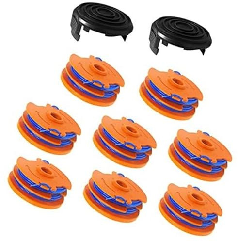 HUVNEXA Line String Trimmer Spool, for Qualcast GGT4401, GGT4502, GGT600A1, GT25 350 Watt, GT30, GGT450A1, Replacement Trimmer Spool Garden Grass Trimmer Line 8.3 metre x 1.65mm (8 Spool+2 Cover) Lawn