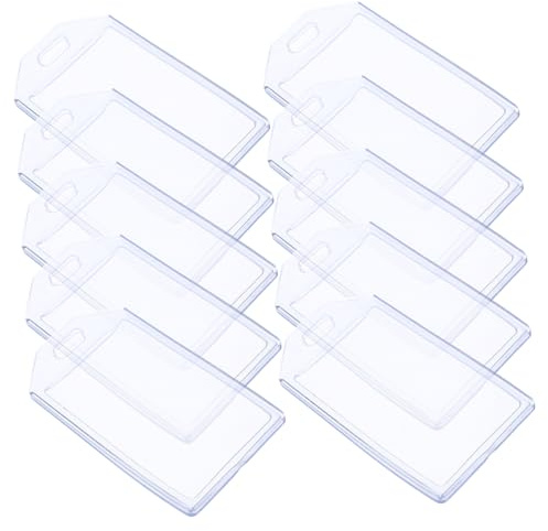 CAXUSD 10 Stück Kofferanhänger aus Robustem Pvc mit Transparentem Kartenhalter für Reisen und Gepäckkennzeichnung zum Einfachen Befestigen und Schutz von Ausweisen