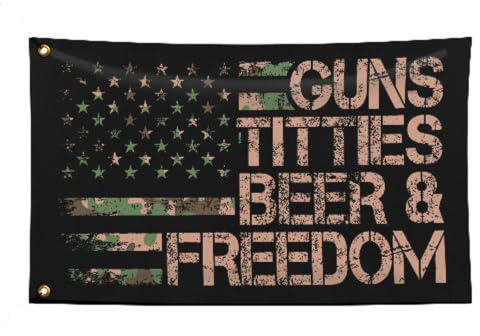 Guns Beer & Freedom Bierflaggen Happy Flag für Zimmer, 7,6 x 12,7 cm, Outdoor-Flagge, Innen- und Außenbereich, Dekoration für Haus, 90 x 150 cm, Geschenke für Männer