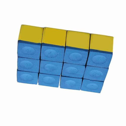 XUXHOU Billardkreide, 1Box 12pcs Keine Slip Cue TIPP Kreide Billard Pool Cue Kreide Snooker -Kreide für Snooker Pool Blau Grün (Ölig)