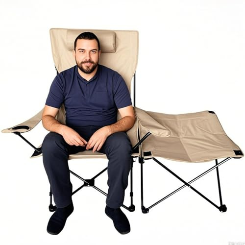 Xummpxuk Liegestuhl – strapazierfähiger, klappbarer Terrassenliege, ergonomisches Chaiselongue mit stabilem Tragfähigkeits-Design für Hinterhof, Balkon, Camping, Rasen, Pool, Sonnenstrand