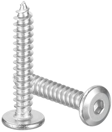 QUARKZMAN M5 x 30mm (25 Pezzi) Viti a Testa Cilindrica con Innesto Esagonale, Acciaio Inox Autofilettanti a Filettatura Completa per Mobili in Legno