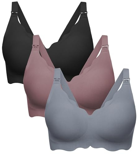 HBselect Soutien-Gorge d'allaitement sans Couture Bustier Soyeux Soutien-Gorge d'allaitement et de Sommeil sans Armatures pour Femmes