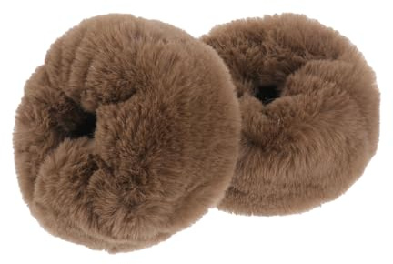 TOYANDONA Fell armband Damen Winter Pulswärmer Furry Wrist Faux Fur Manschetten Warme Handgelenkwärmer für Outdoor Aktivitäten und Wintermäntel Weiche Pelzstulpen in Khaki
