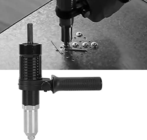 Fockety Adaptador de Pistola Remachadora Duradera con Conexión de Taladro Eléctrico para Remachar sin Esfuerzo, Ideal para Carpintería y Metalurgia