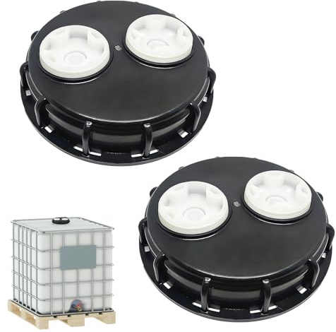 2 st IBC tanklock 163 mm, IBC vattentank ventilerat lock, IBC lockfilter med dubbla ventilationshål, IBC tanktillbehör för vattentank 1000 L industriell jordbrukslagring