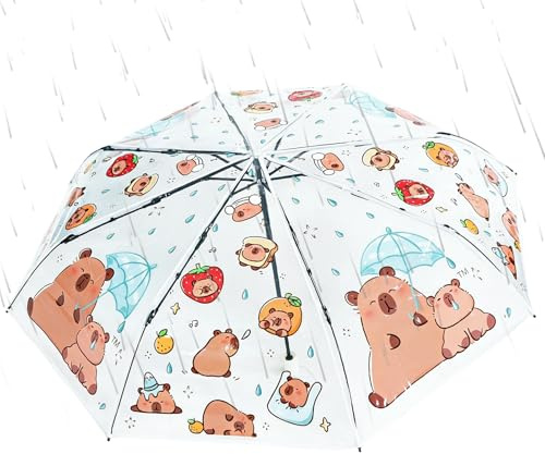 Générique Parapluie Enfant - Capybara Mignon Pliable Sèchage Rapide,Parapluie Résistant Au Vent - Pour, Garçons, Amis, Anniversaire, École, Activités Extérieures,