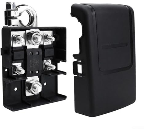 Connecteur terminal de distribution de batterie de voiture avec 3 goujons (M8 + 2x M5), bloc d'alimentation fusible 32 V 400 A pour voitures, camping-cars, yachts, camions, 4 roues motrices, caravanes