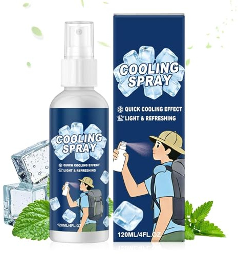 Svalkande Dimspray - Uppfriskande och långvarande vätska - 120 milliliter kylande sommar- och sportspray | För vuxna, kvinnor män utomhusbruk dagligt resande vandring camping yoga klättring