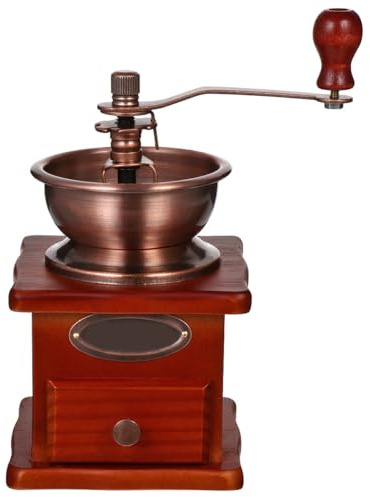 KHBUAB Molinillo Manual de Café Muelas Cónicas, Cuerpo de Madera y Hierro, Molienda Ajustable Adecuado para Obsequio de Navidad y Uso Tradicional