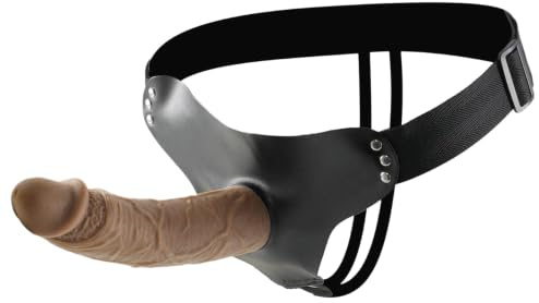 Dildo Réaliste en Silicone avec Attache Strapon Réglable et Support à Ventouse pour Pleine Liberté de Mouvement – 7.88in Insertable, Design Ouvert, Parfait pour Pegging, Lesbien, Couple, débutant