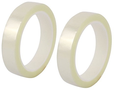 uxcell 2Pcs 20mm Single Sided Strong Self Adhesive Mylar Tape 50M Length Clear