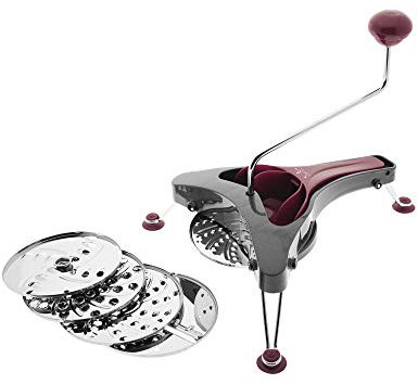 Jata AC56 - Mandolina, Molino Juliana, 5 Discos Acero Inoxidable, Fácil Limpieza, Apto Lavavajillas, Gran Variedad Cortes