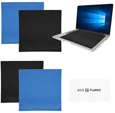 Eco-Fused große Mikrofaser-Reinigungstücher - 4er-Pack - 40 x 40cm Zoll - Perfekt für Breitbild-Fernseher, große Computermonitore - Auch zur Reinigung von Brillen, Kameralinsen, Laptops