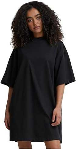 Urban Classics Vestido Tipo Camiseta de Gran tamaño orgánico Pesado para Mujer Casual, Negro, XXXL