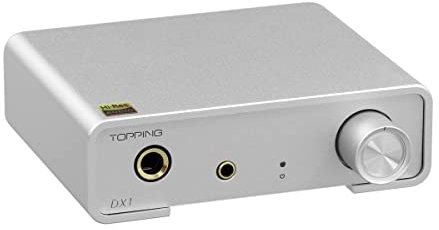 Topping DX1 Mini Stereo DAC Headphone Amplifier AK4493S 384kHz/32bit DSD256 280mW x2 Discrete LNRD HiFi Amp with 2 Gains Home Audio Silver