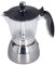 Jarra para 6 tazas, clásica cafetera italiana de acero inoxidable, portátil con tapa de ABS transparente para cocina, camping, oficina