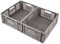 Spesh 2 scatole portaoggetti pieghevoli, grandi, impilabili, in plastica, pieghevoli, per scrivania, scaffale, cassetto (grigio, 40 x 30 x 15 cm)