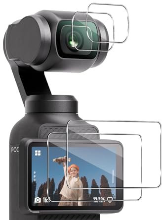 QULLOO Schutzfolie für DJI OSMO Pocket 3, HD Klar Schutzkamera 9H Glas Folie Displayschutzfolie Zubehör Accessories Protection [2+2 Stück]