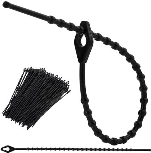 Boltza® Reusable Cable Ties 150mm x 100 Pack – Adjustable Beaded Zip Ties for Cable Management, Garden Plants, Indoor & Outdoor Use, Weatherproof Releasable Wire Ties Black
