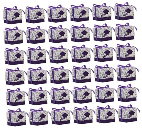 OFFSCH 50stücke Abschluss Süßigkeitenboxen aus Papier für Feiern Gastgeschenke mit Kreativem Design zum Verpacken von Süßigkeiten und Snacks