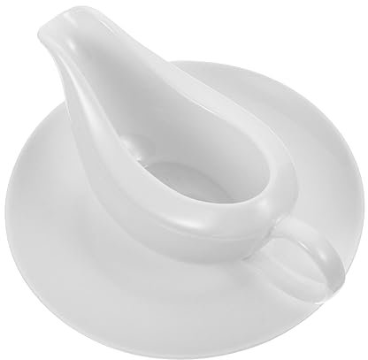 Garneck Set per Salse e Insalate in Porcellana Bianca Piattino Piccolo e Vassoio, Accessorio Cucina per Ristoranti