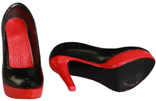 Gramigg Zapatos de muñeca realistas de tacón alto para muñecas de 1/6, figura de acción, accesorios de moda, decoración de disfraces, calzado en miniatura