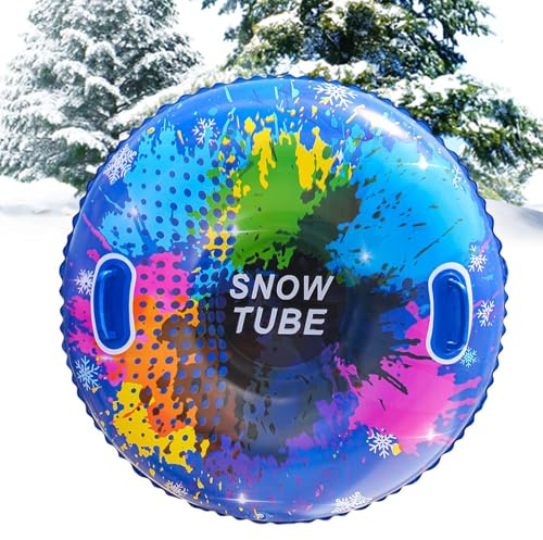 ETUCYNG Schneereifen Schlitten PVC 87 cm Aufblasbare Schlitten Reifen Snowtube Gross Mit Griffen Rodelreifen Für Kinder Und Erwachsene Wintersport Rodelbahnen Schneefelder