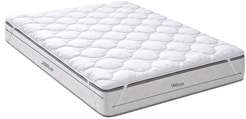 KNERST Matratzenauflage 160x200, Matratzenschoner, Made in EU, 95°C