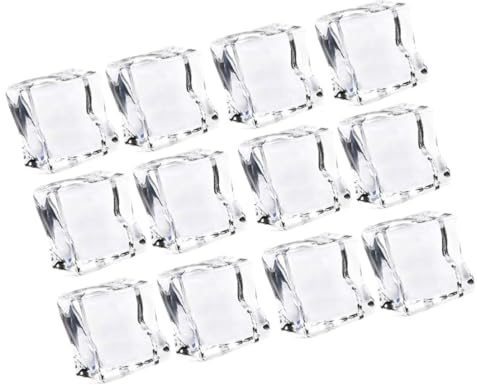 INOOMP Glaçons Artificiels Acrylique 48 Pièces pour Décoration De Vases Et Dîners De Fête Glaçons Carrés Imitations Transparentes pour Bar Et Maison