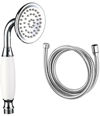 Skybath Metal Brass Shower Head Traditional Handheld Shower Sprayer and 59 Inch Hose Chrome Finish