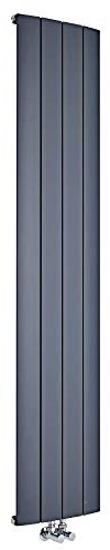 MILANO Anthracite Vertical Single Flat Panel Aluminium Radiator 1800x375mm